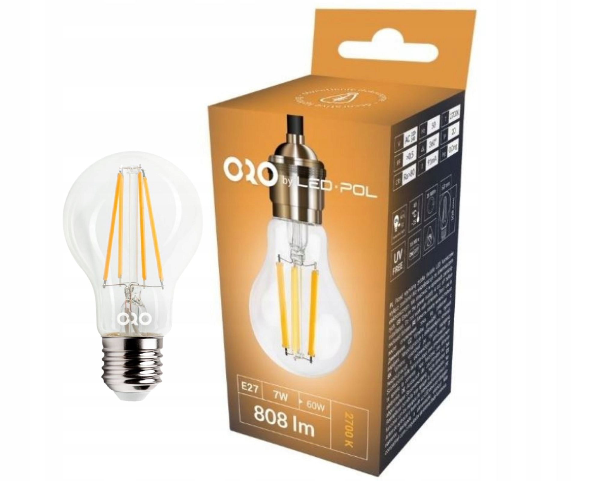 

Żarówka Led E27 Claro 7W 230V 808LM Ciepłe Światło