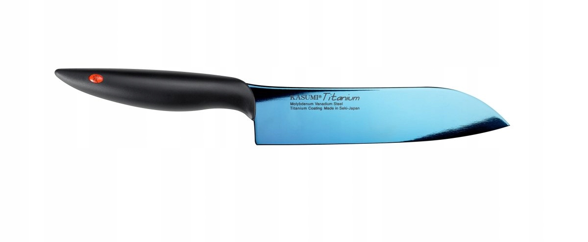Kasumi Nôž Santoku kovaný Titanium dĺžka 18 cm, modrý