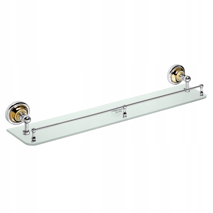 Bemeta Retro gold/chrome Sklenená polica s priečkou 144202268 Pln