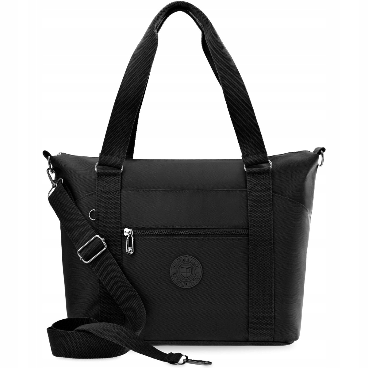 Shopperka TOREBKA Damska DUŻA Torba Czarna Pojemna Shopper Solidna NA RAMIĘ