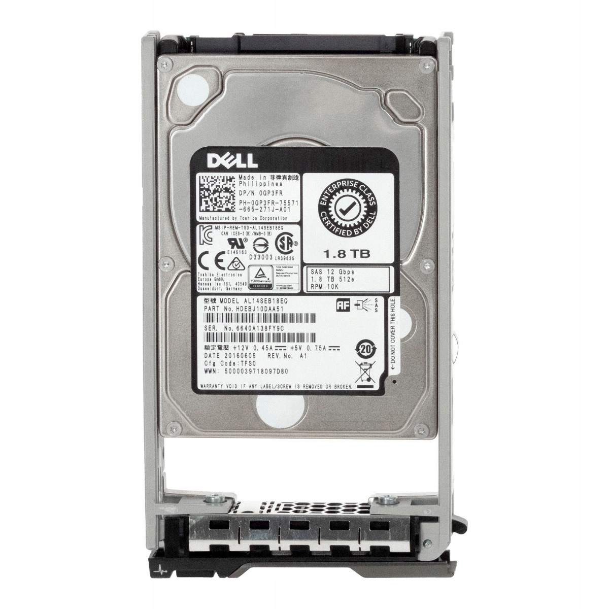 Dell 0GP3FR 1,8 Tb 10K 128 Mb SAS-3 2,5'' AL14SEB18EQ