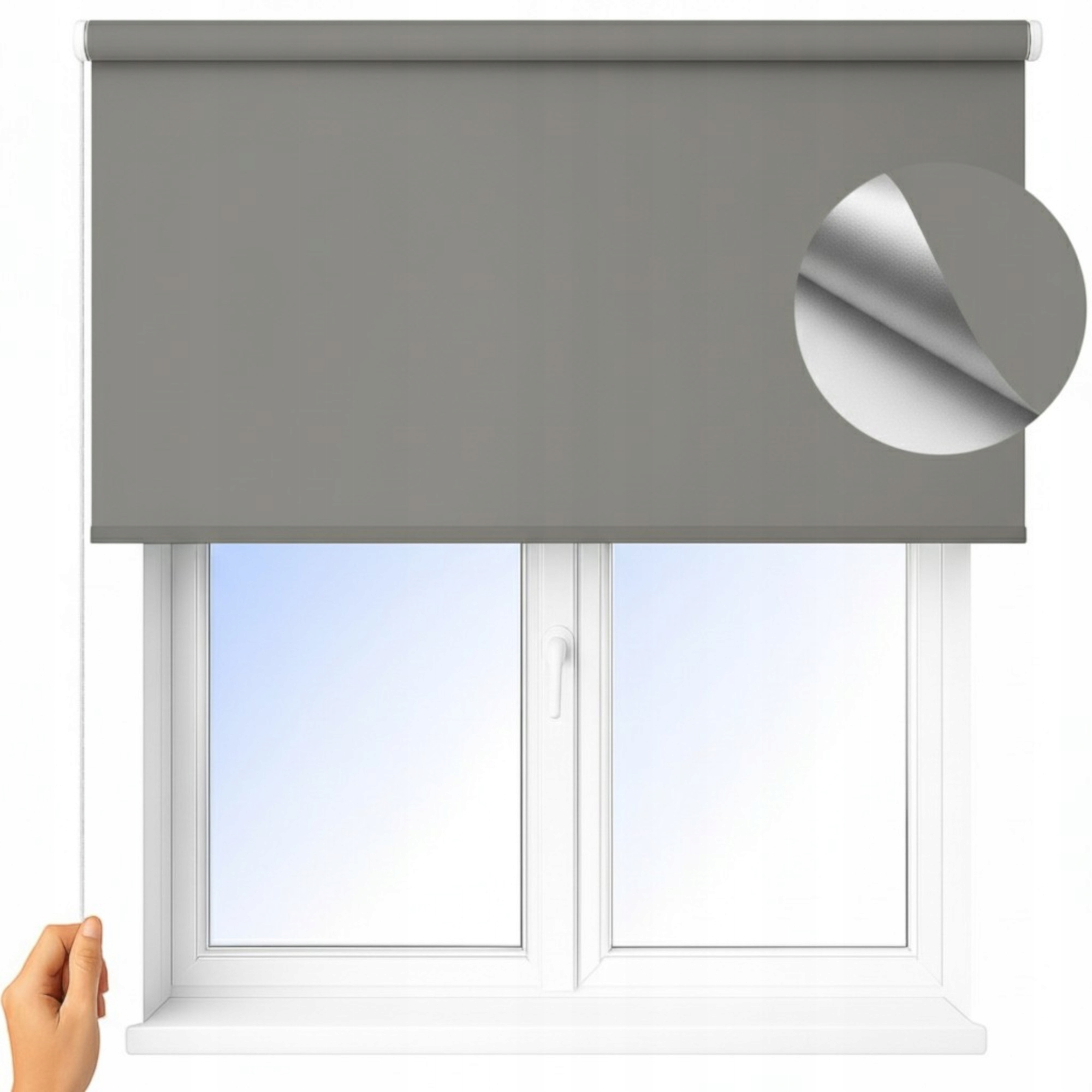 Stropní Nástěnná Roleta fi 25 mm Termická stříbrná na míru 160x160 cm