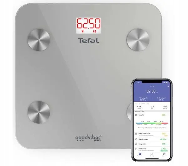 Waga łazienkowa elektroniczna Tefal Goodvibes Life BM9600 160kg Bluetooth