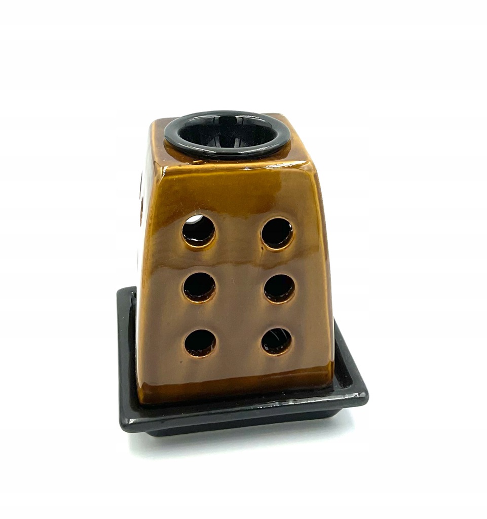 

Ceramiczny kominek na woski kwadrat brązowy