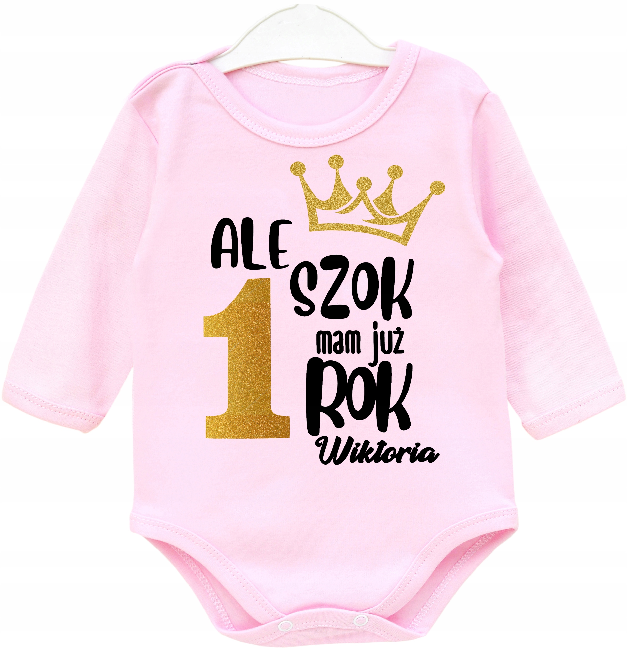 Body dł rękaw Ale szok mam już rok IMIĘ BROKAT 86