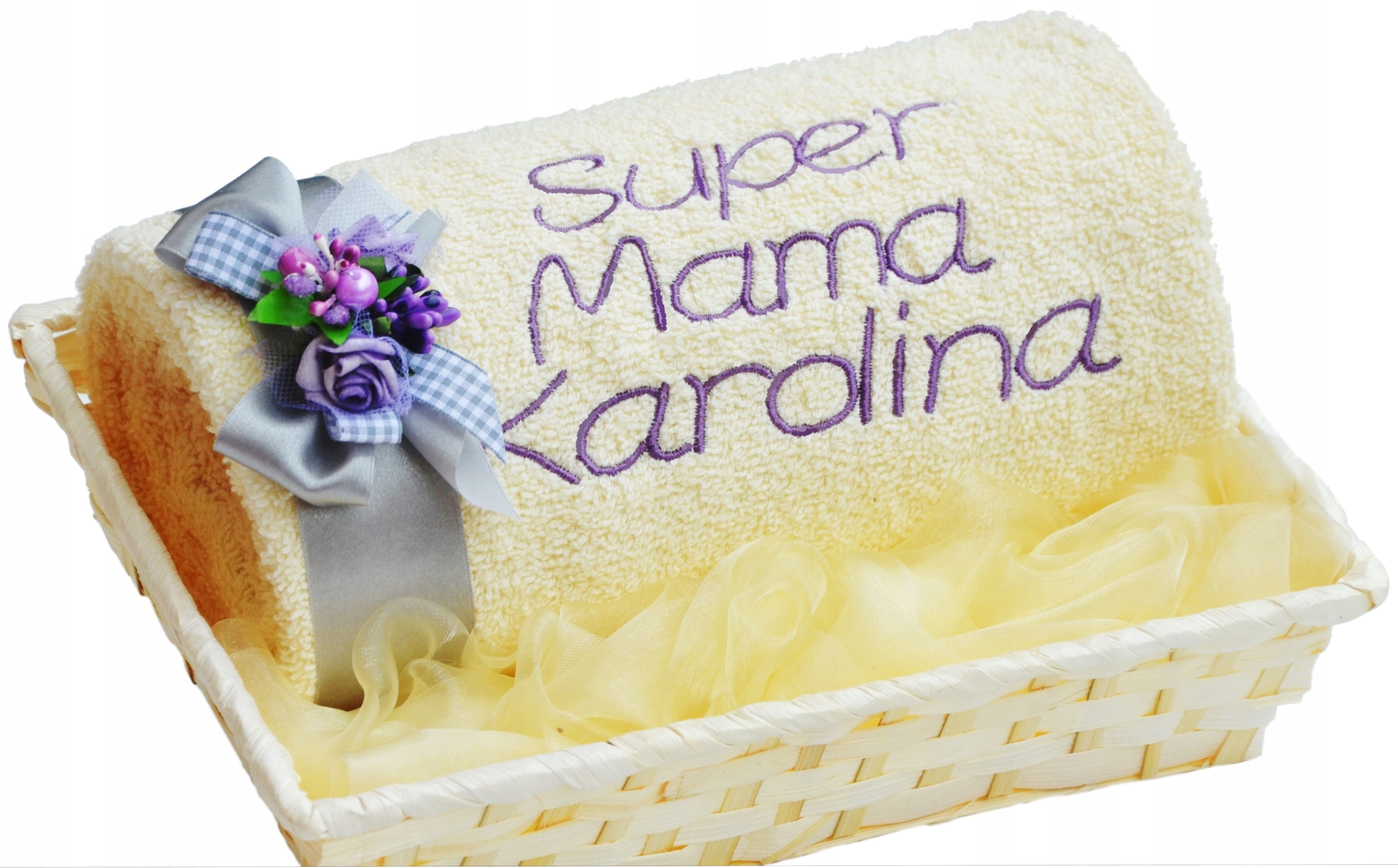 PRAKTYCZNY PREZENT dla MAMY Duży Ręcznik z Haftem Wymiary ręcznika 70x140cm