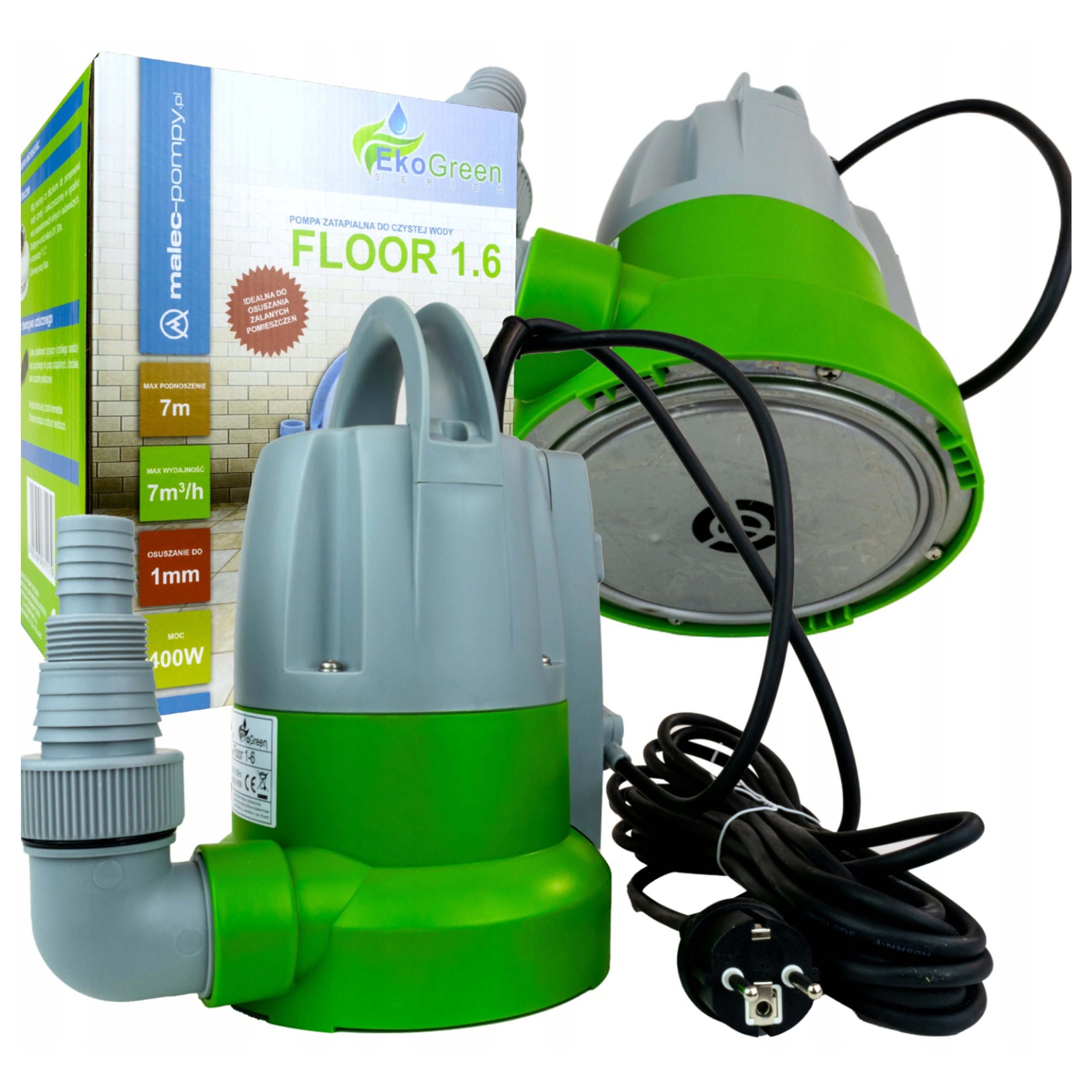 Pompa Do Wody Zatapialna Osuszania Osusza Do 1 mm Wypompowywania Adapter