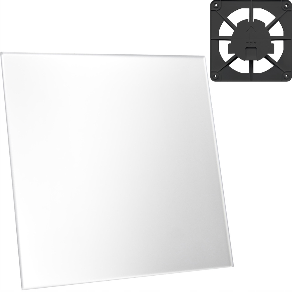Ventilační Mřížka Grafit 15x15 Saténový Skleněný Panel Stříbro Dekorativní