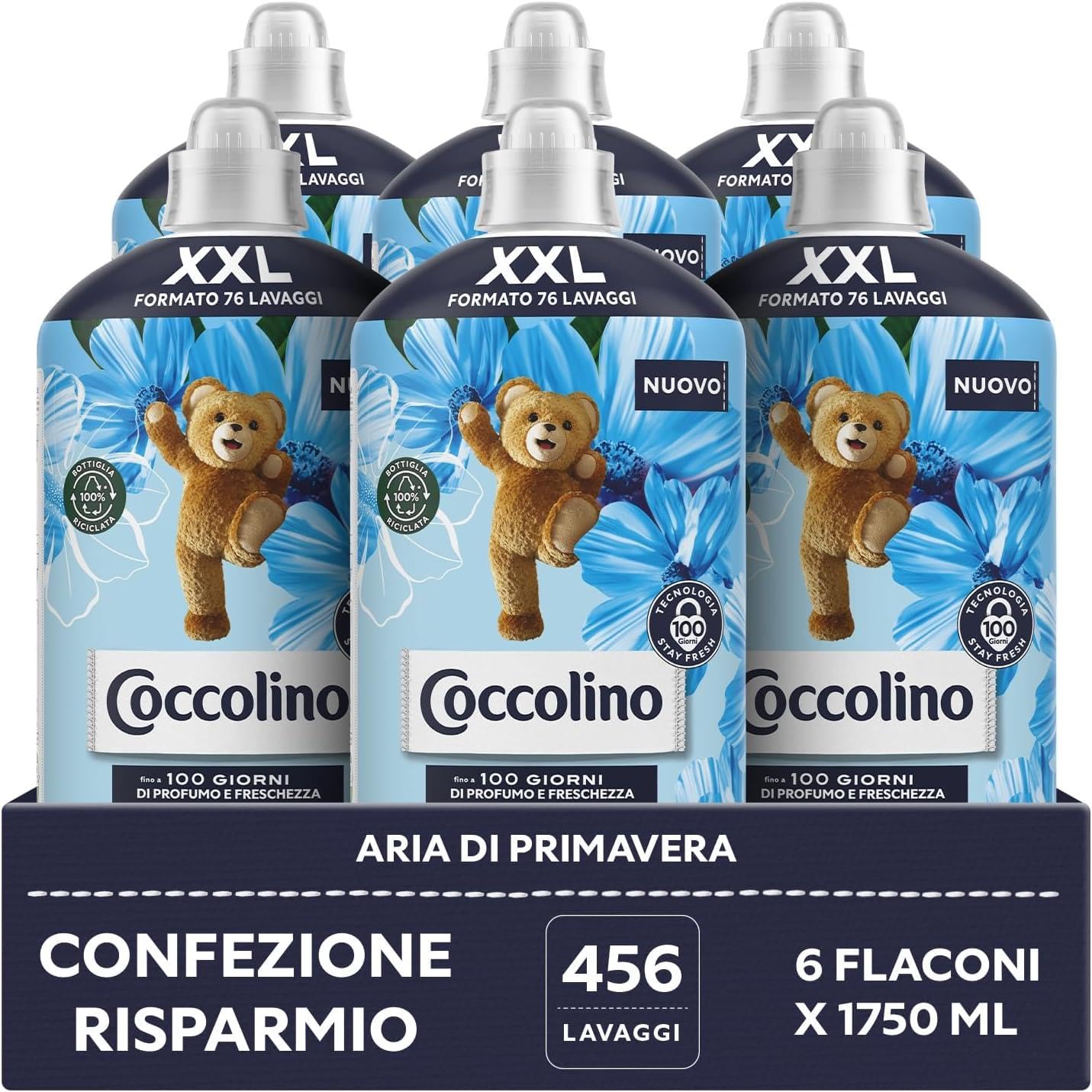 Levně Coccolino Koncentrát na změkčování tkanin XXL 456 praní 6 x 1750 ml