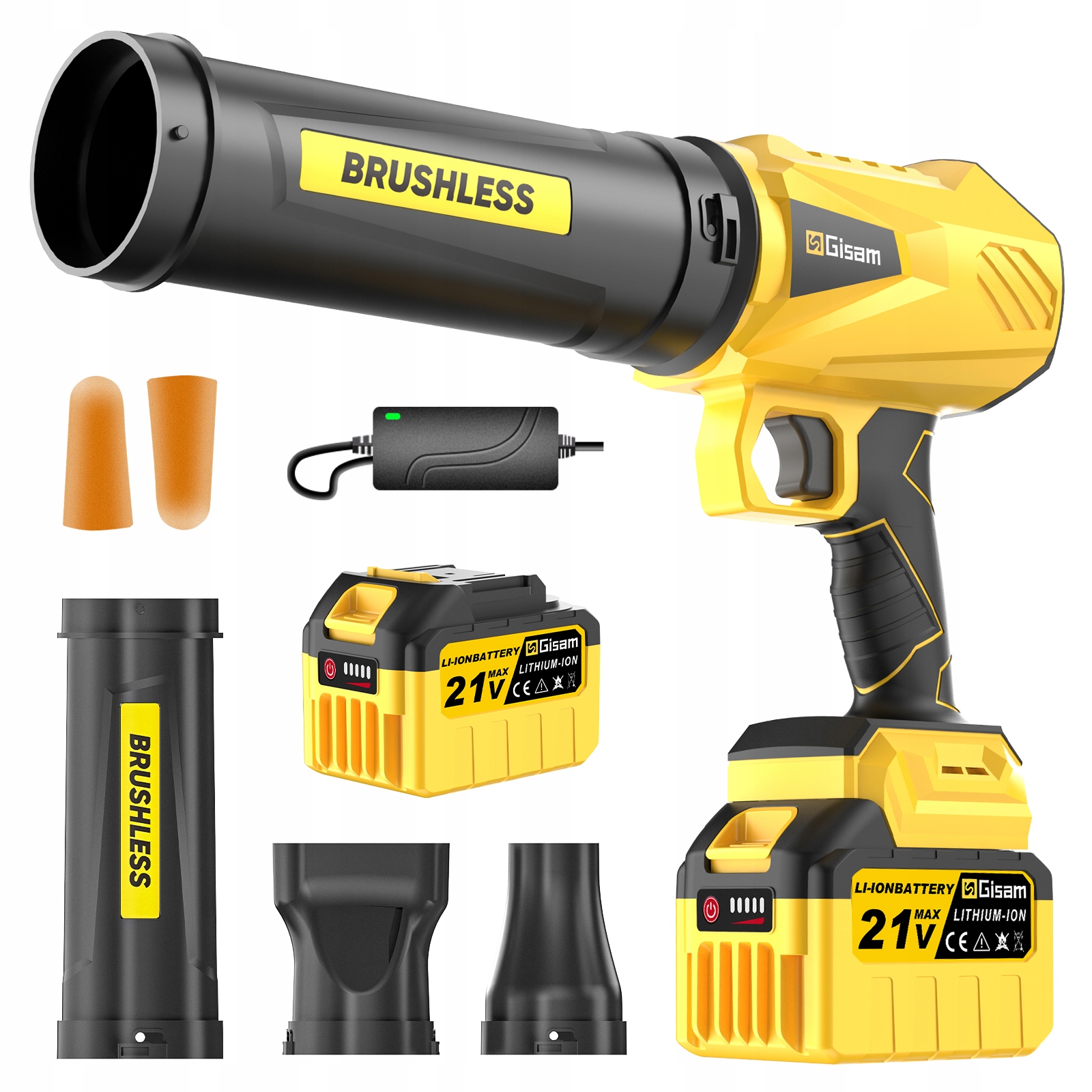 Akumulátorový foukač listí Elektrický foukač pro zahradu Sníh Listí 2x 21V