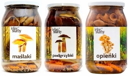 Maślaki Podhoubky Marinované Opěrky Sada Pl 900 ml/800 g Leśne Skarby