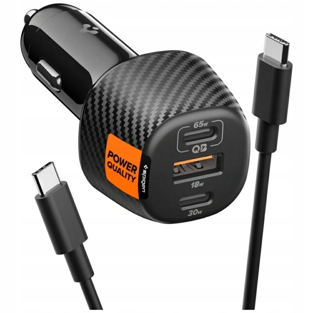 automobilová Spigen Essential EV1133 113W 2xUSB-C/USB-A Us kabel