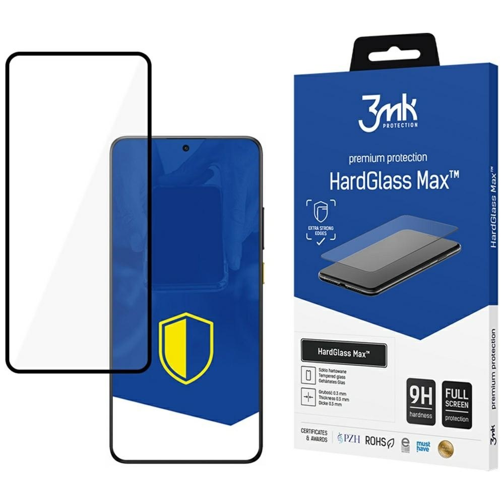Szkło hartowane 3MK HardGlass Max do Poco X7 Pro czarny/black