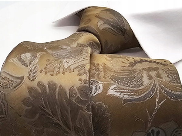 ZŁOTY WE WZORY MODNY KRAWAT MĘSKI 8 CM