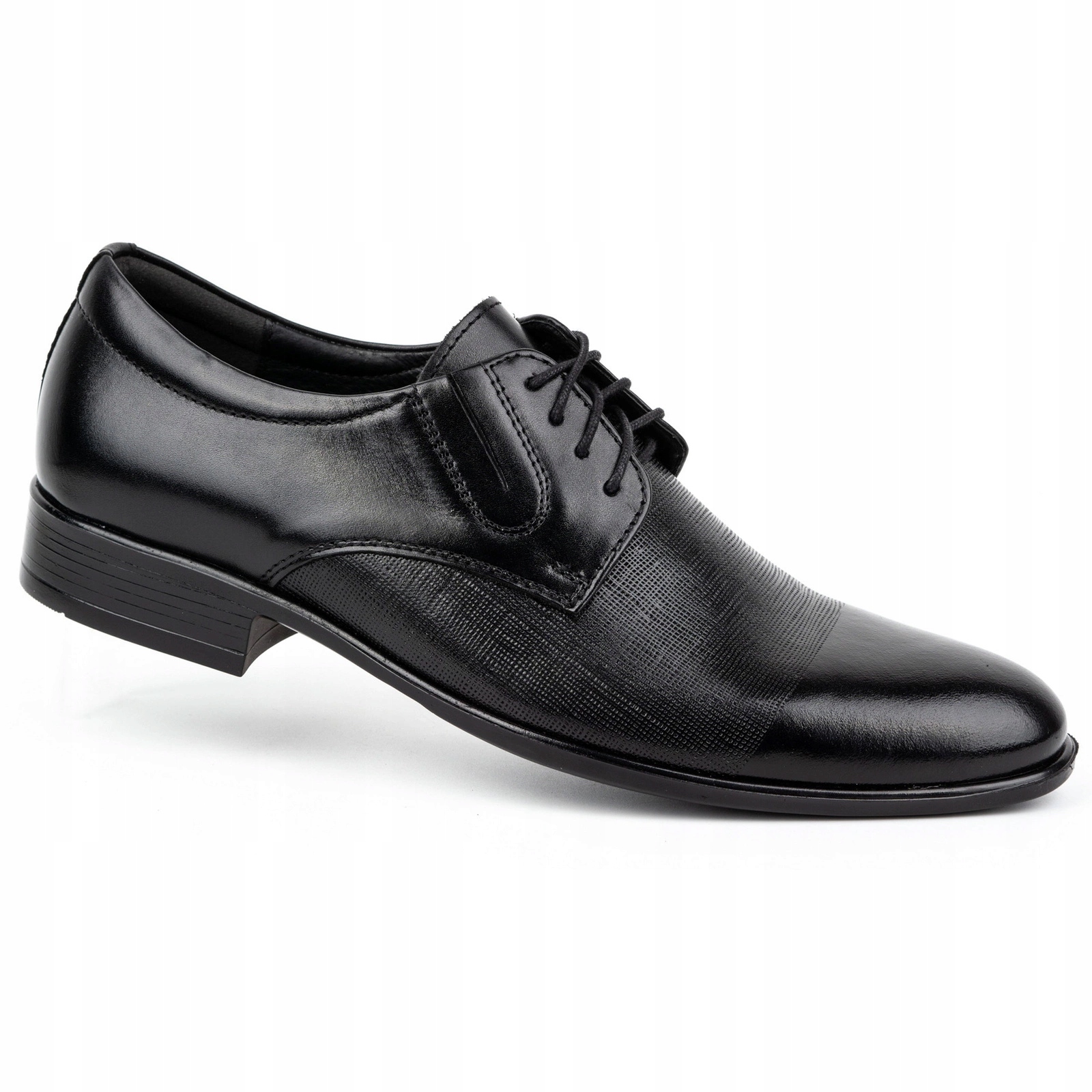 Buty męskie wizytowe skórzane 358KAM czarne 42