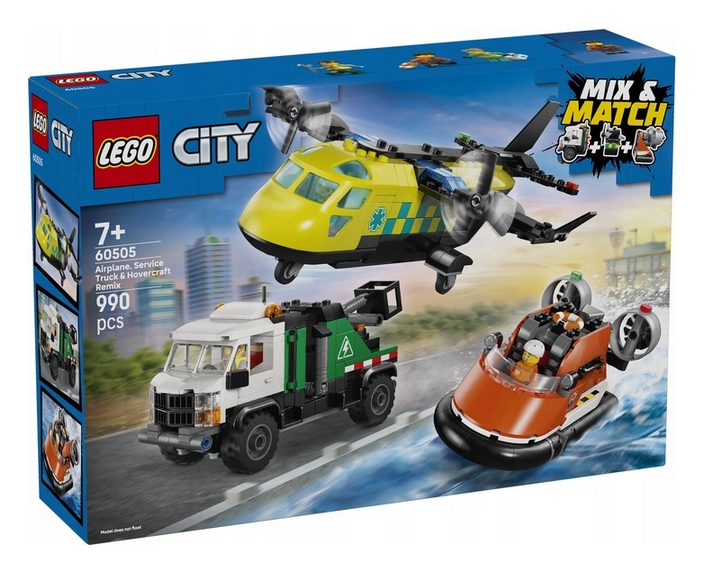 Lego 60505 City 3V1 Sada S Letadlem, Servisním Kamionem A Vznášedlem