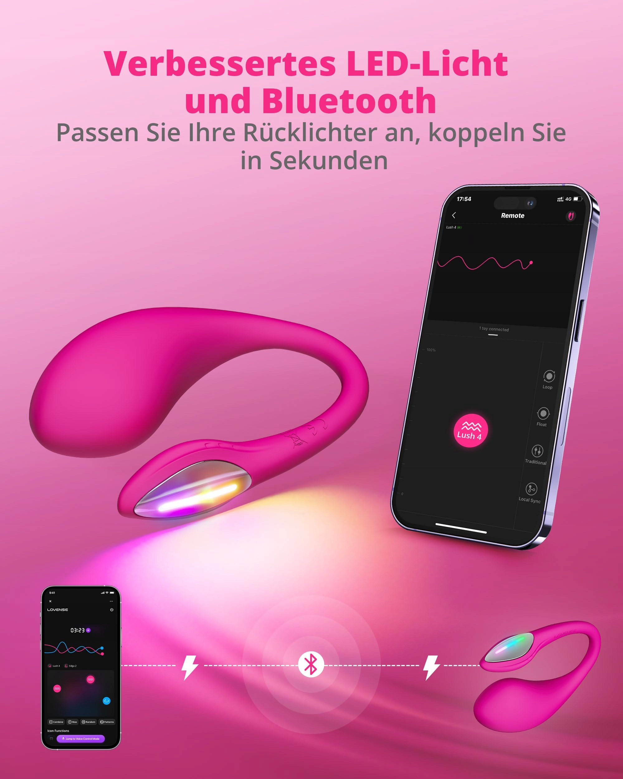 LOVENSE Lush 4 Wibrator Dla Par G Punkt Zdalne Sterowanie Wodoodporny APP — miniatura 5
