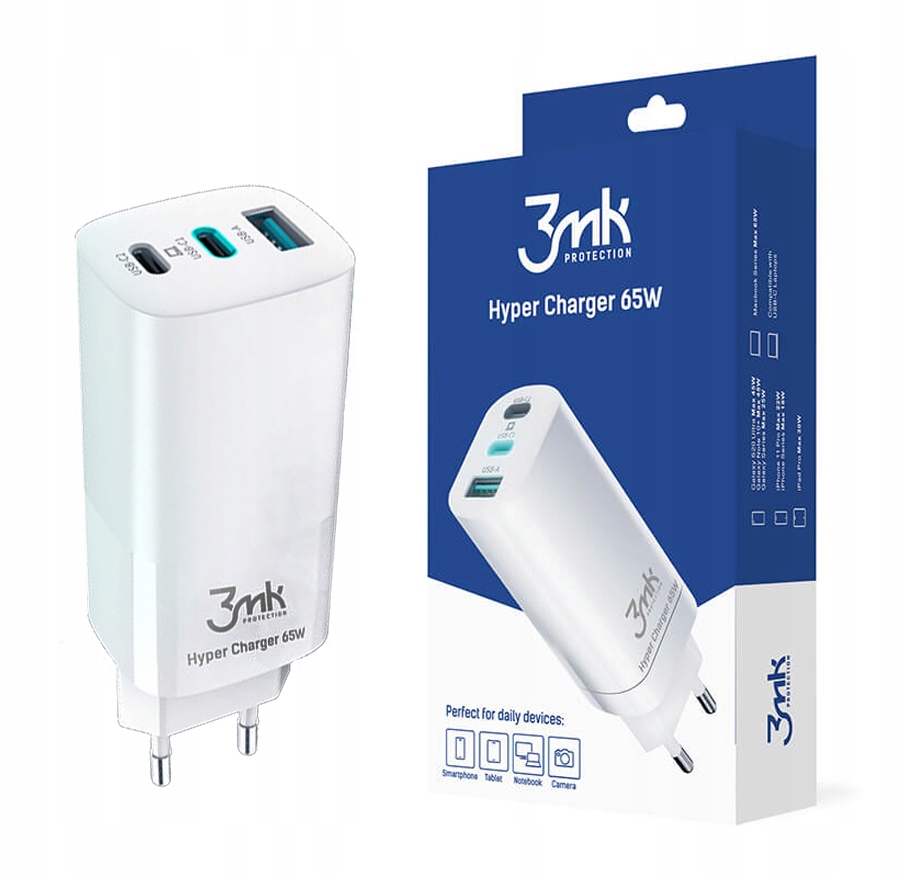 3MK 65W síťová nabíječka Hyper Charger 3xUSB C+a