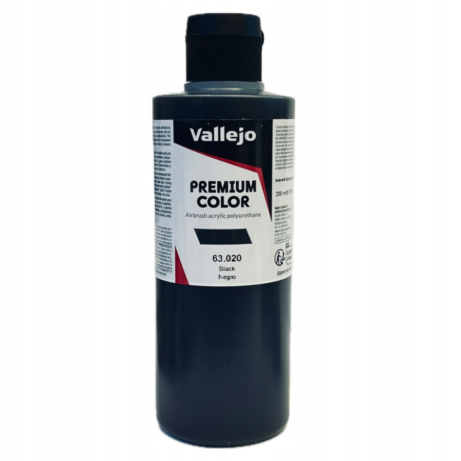 Barva pro airbrush 200 Ml Vallejo Premium Black 20