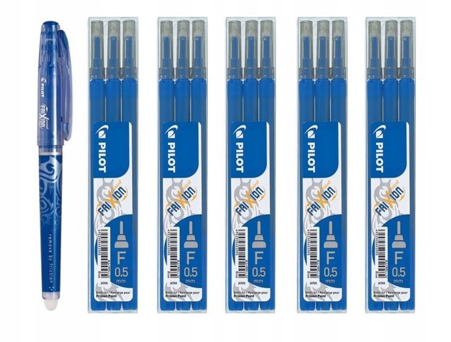 

Pióro Pilot Frixion niebieskie 0,5 wkłady 15 szt