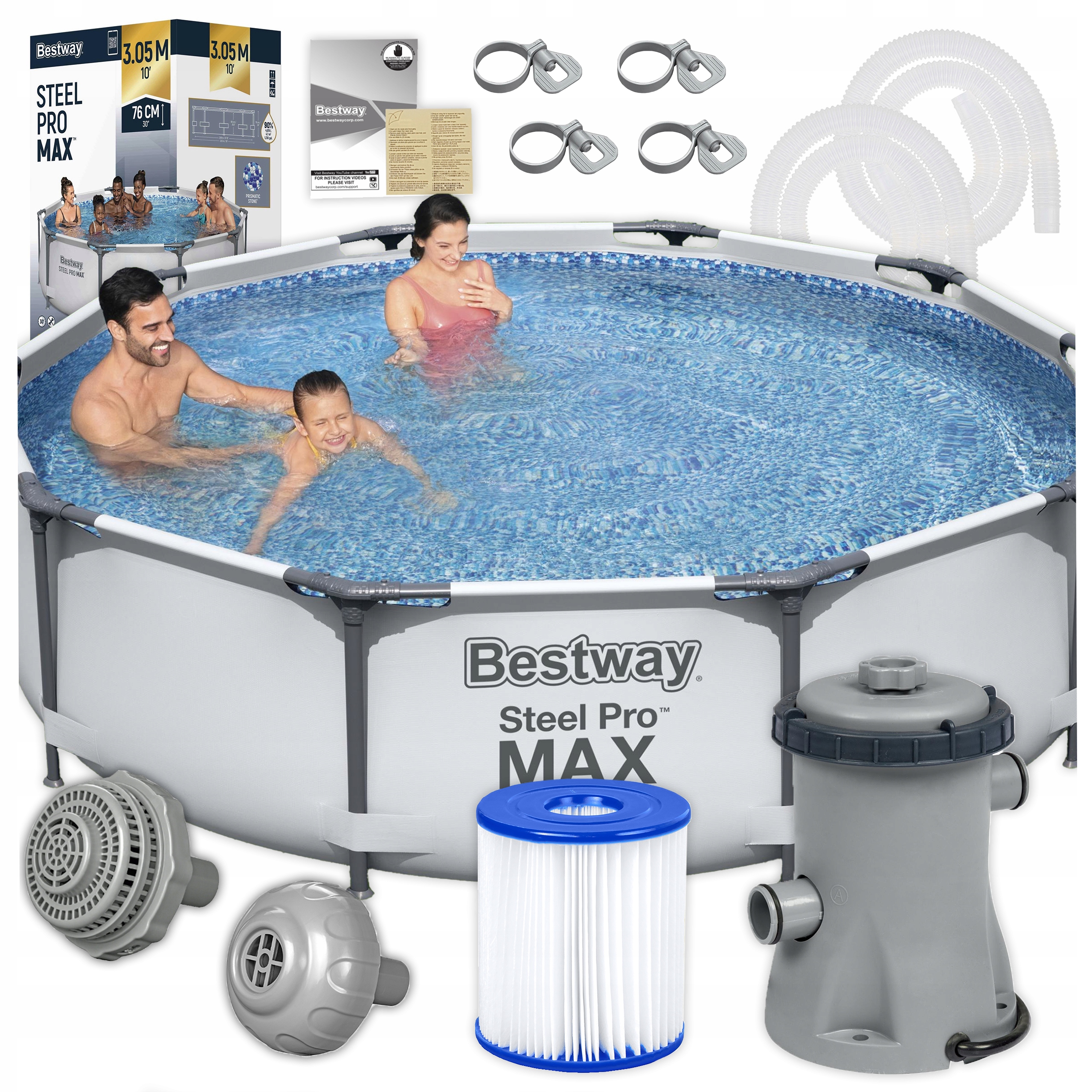 Bazen Bestway 305 x 76 305x76 Steel Pro Max 56408 Pumpa Nový model 2026