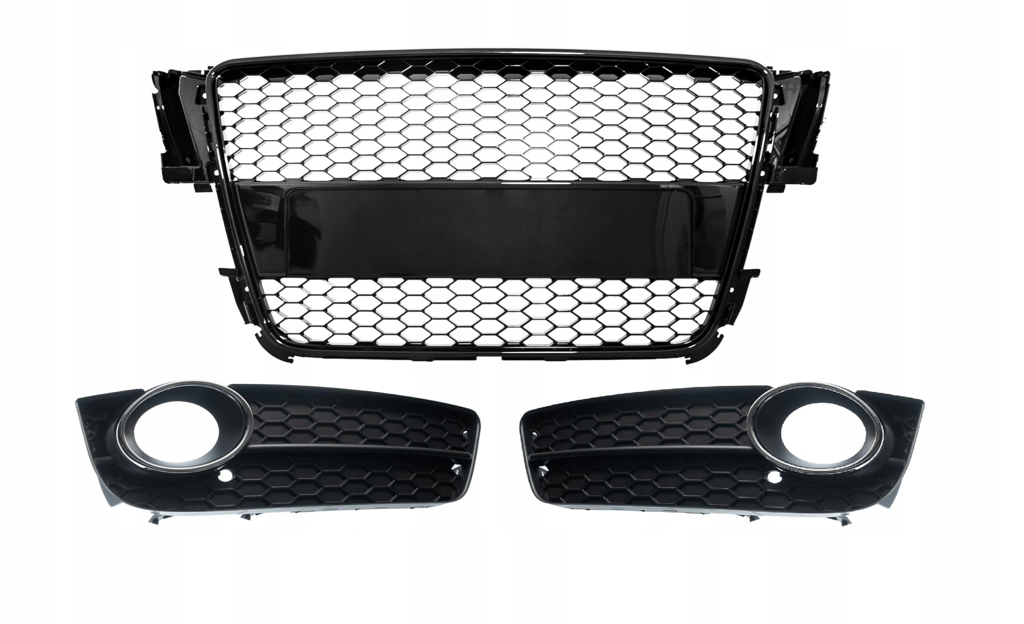 Audi A5 B8 Středová Atrapa Atrapy Nárazník Gril Černá Rs Look Komplet Tuni