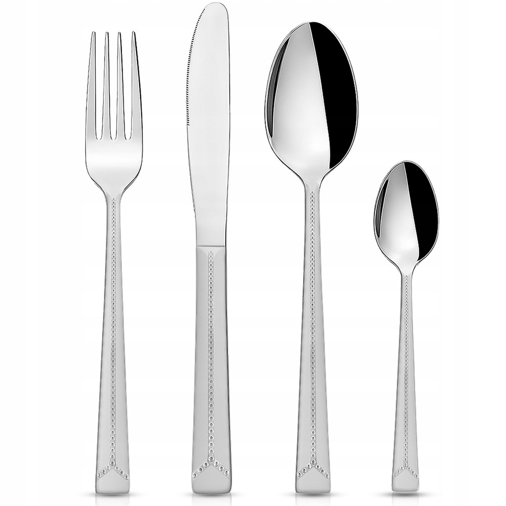 Sada příborů ocelové příbory pro 6 osob 24 ks vidlička lžíce nůž lžička