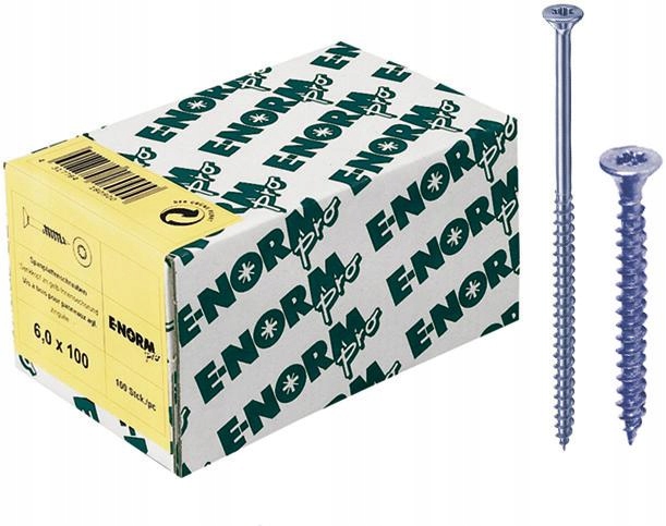 Šrouby do dřevotřískové desky Torx 6,0x180/72 mm 100 kusů E-NORMpro