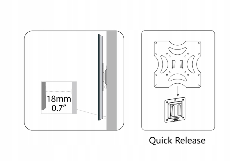 UCHWYT ŚCIENNY DO TELEWIZORA SLIM DO 37' DIGITUS Model DA-90310-1