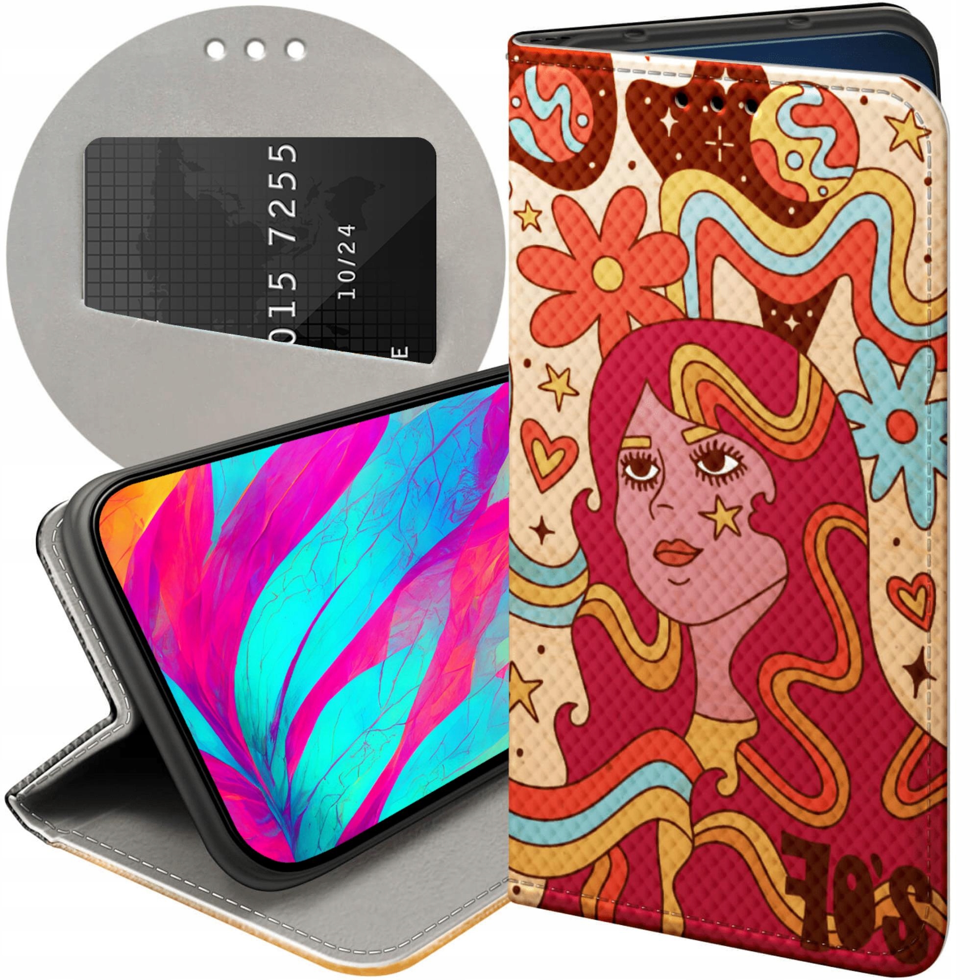 Etui Z Klapką Do Xiaomi Redmi Note 9T Hippie Peace Hippisi Futerał