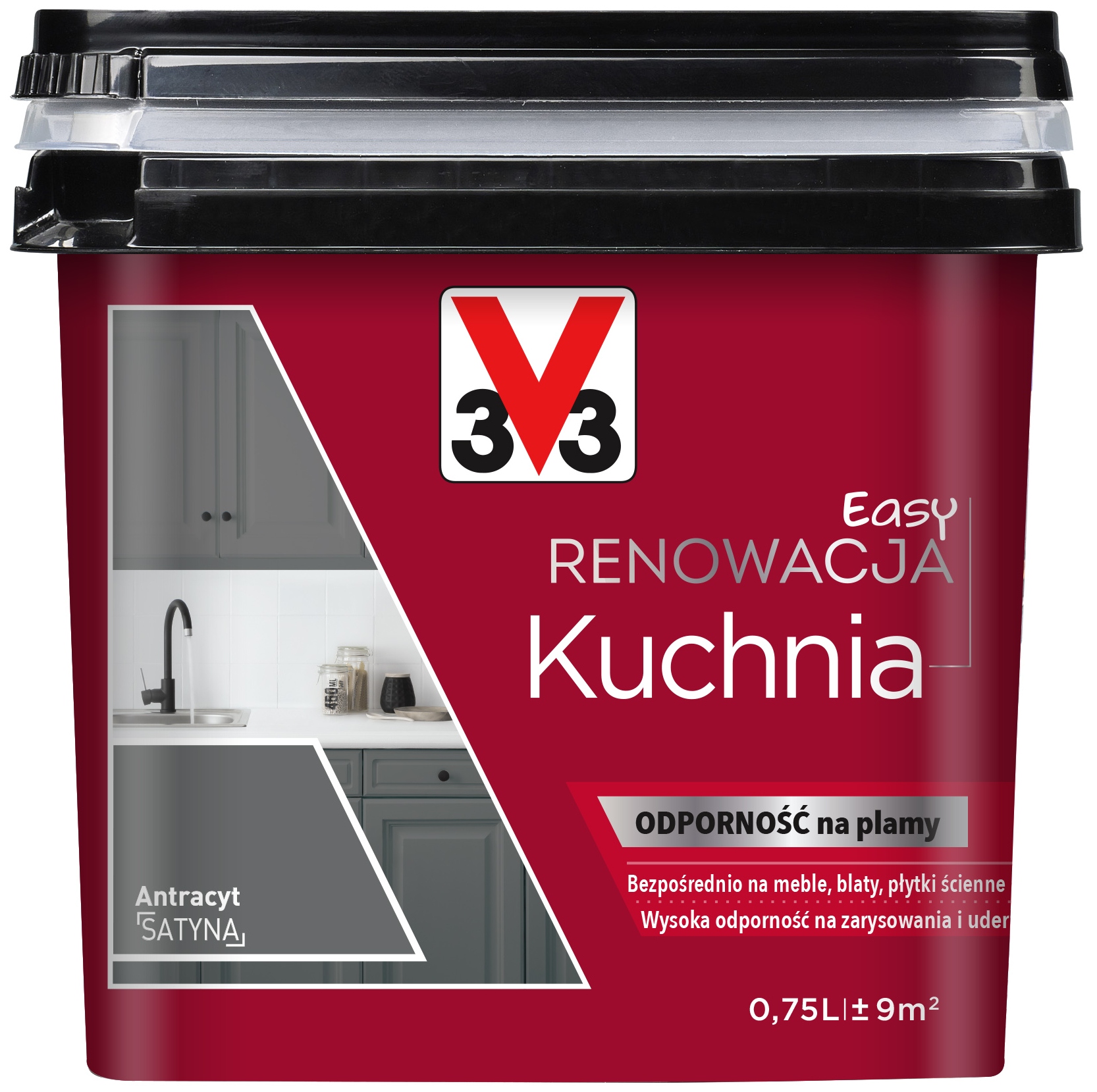 

V33 Farba Renowacyjna Do Kuchni Antracyt 0,75L