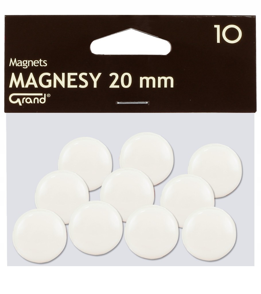 Magnes biurowy do tablic 20mm GRAND biały 10szt