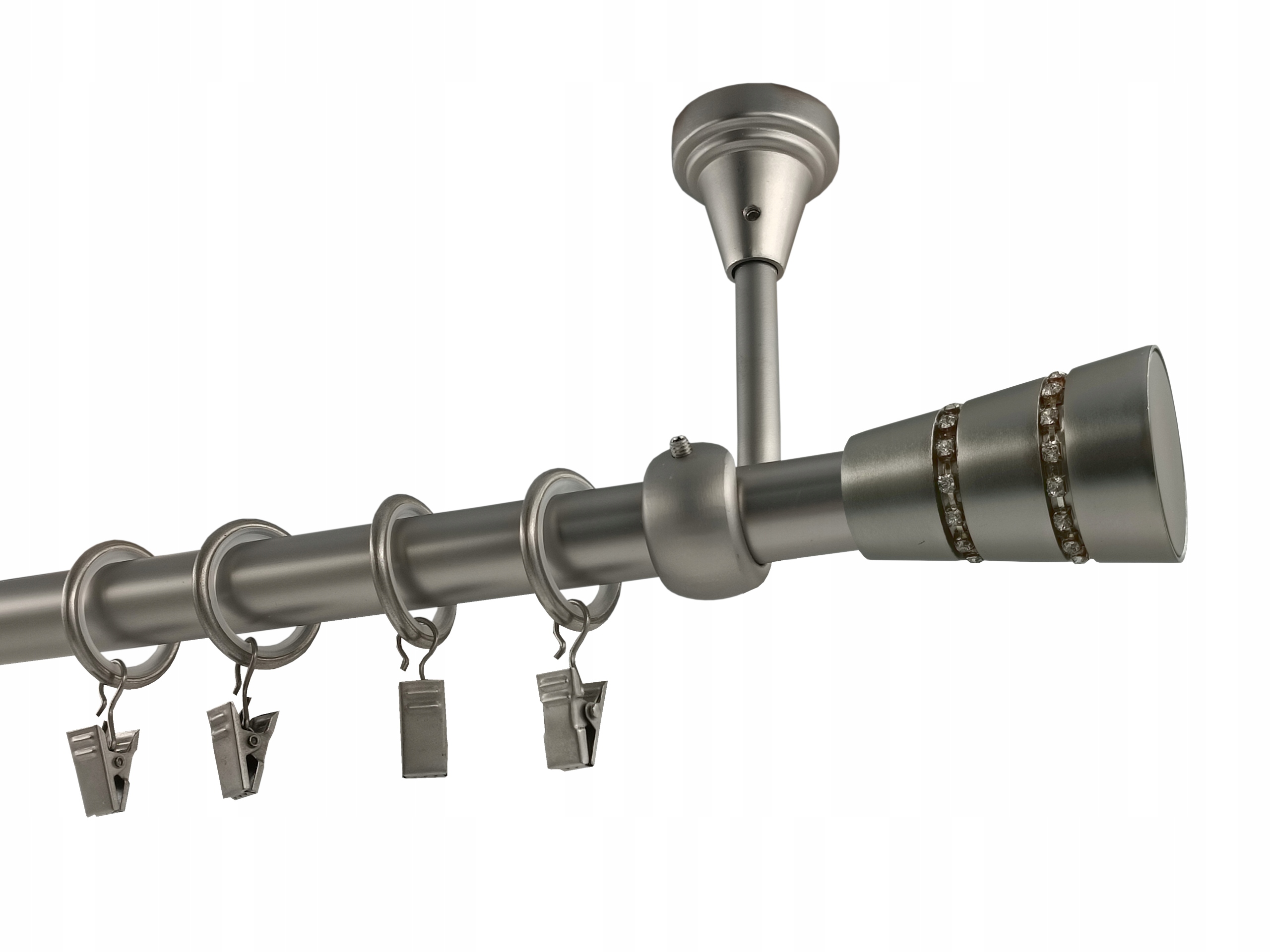 Garnýž Metal Strop 19mm MIX výběr Koncovek Satén 400cm galvanizovaný