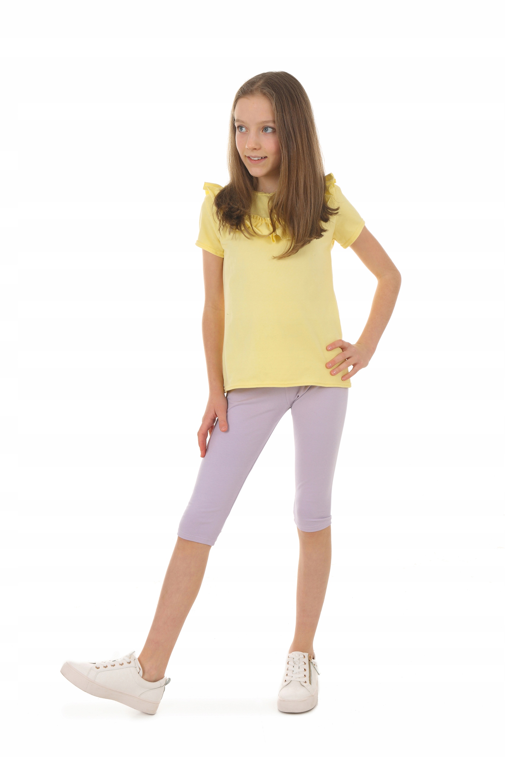 

Legginsy 3/4 getry, rybaczki 140-146 Liliowy
