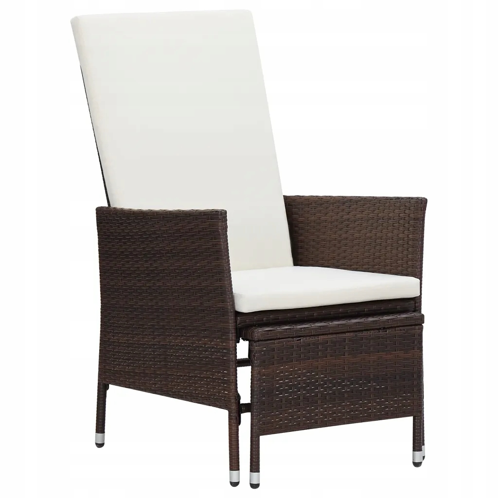 Zahradní křeslo s podnožkou Rattan Pe Hnědá, 62 x 131 x 106 cm