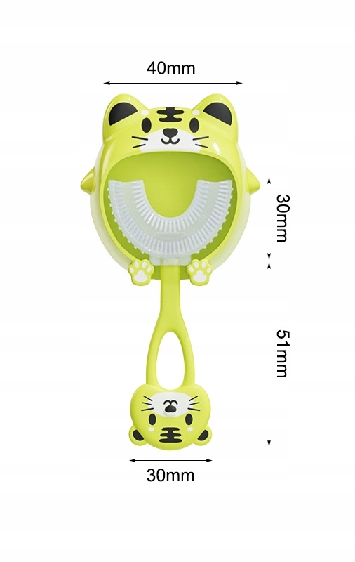 SZCZOTECZKA DO ZĘBÓW DLA DZIECI 360° STOPNI TYP U-KSZTAŁT DOKŁADNIE CZYŚCI Wiek dziecka 2 lata +