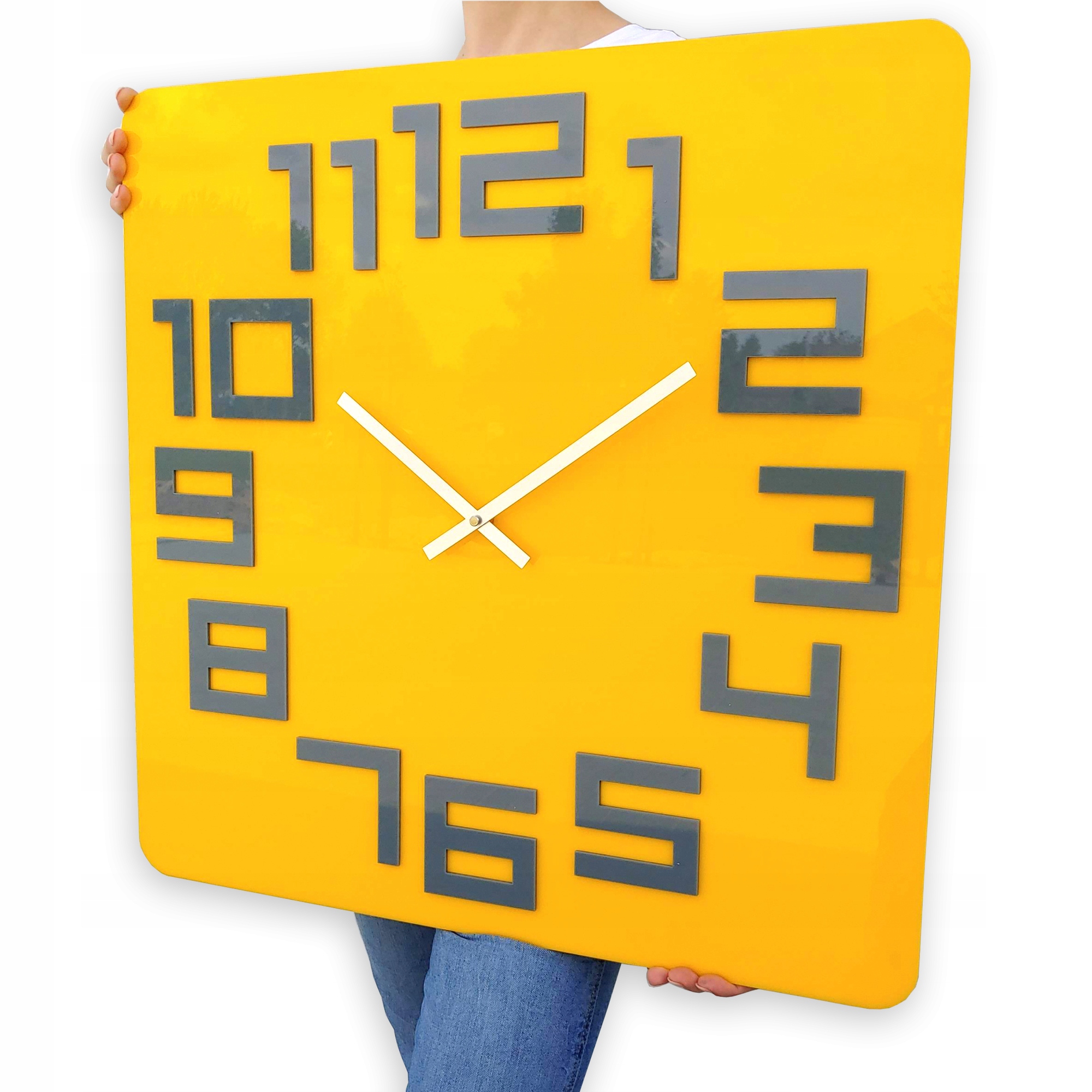 Veľký nástenný hodinový strojček Logic 59 cm Žltý lesk