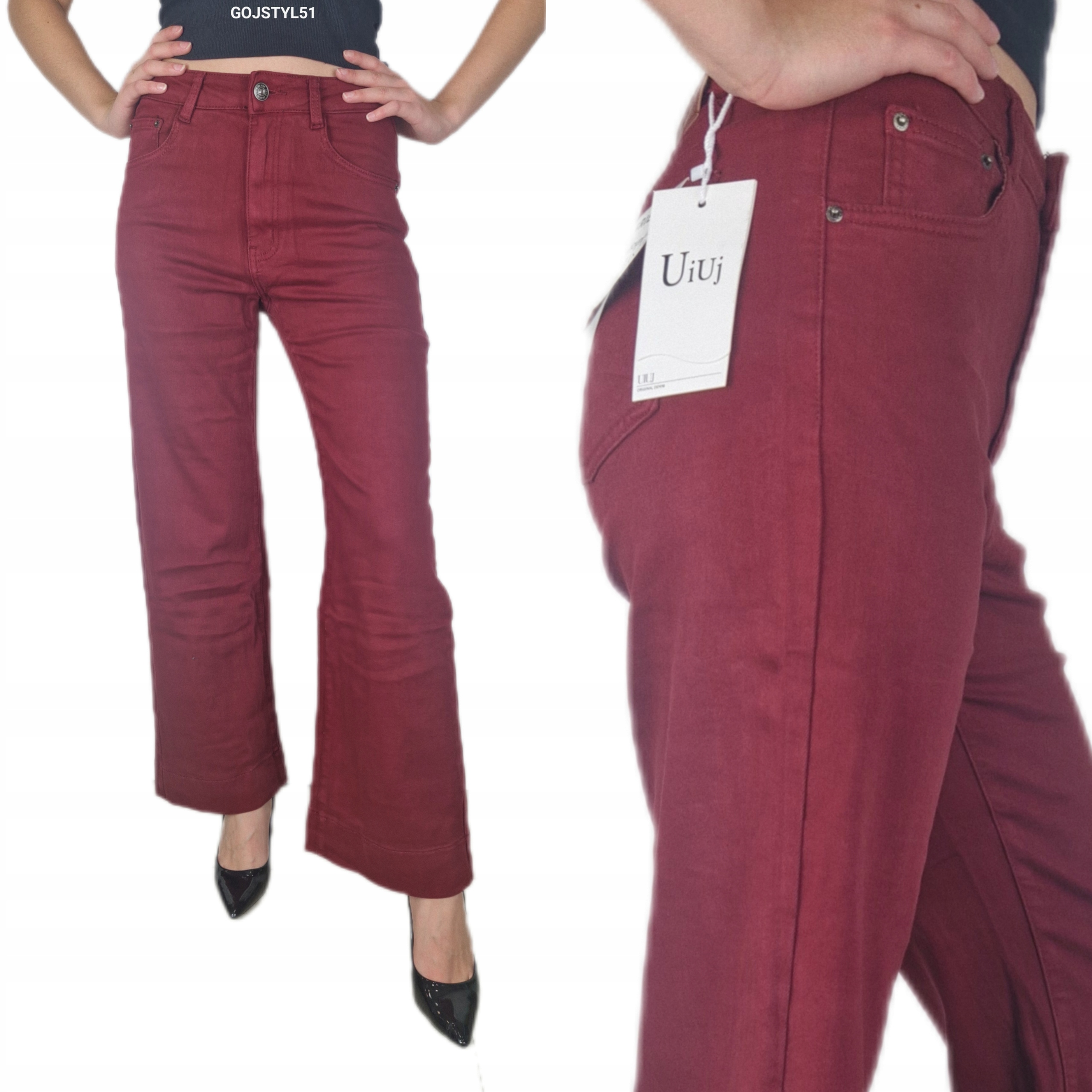 Dámské klasické modelovací džíny Bordové