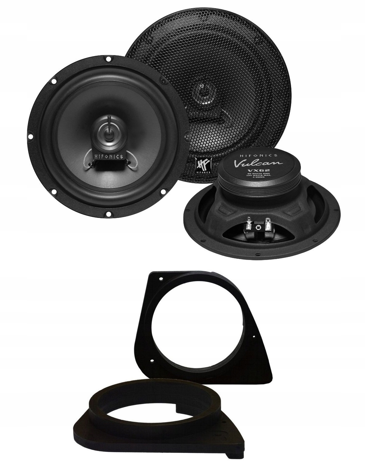 HiFonics VX62 Automobilové reproduktory 165 mm Bmw 3er E46 Sedan Predná časť Vzdialenosť
