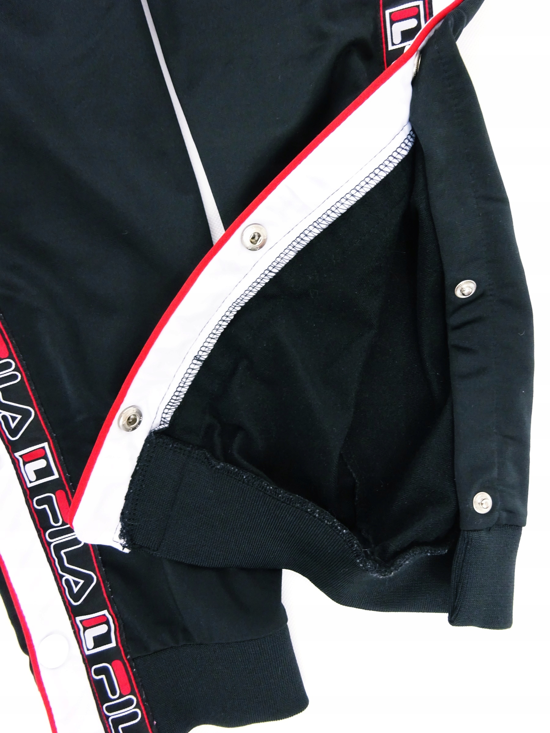 AX69 sportowe CZARNE SPODNIE MĘSKIE FILA ZATRZASKI LAMPASY S Model modny