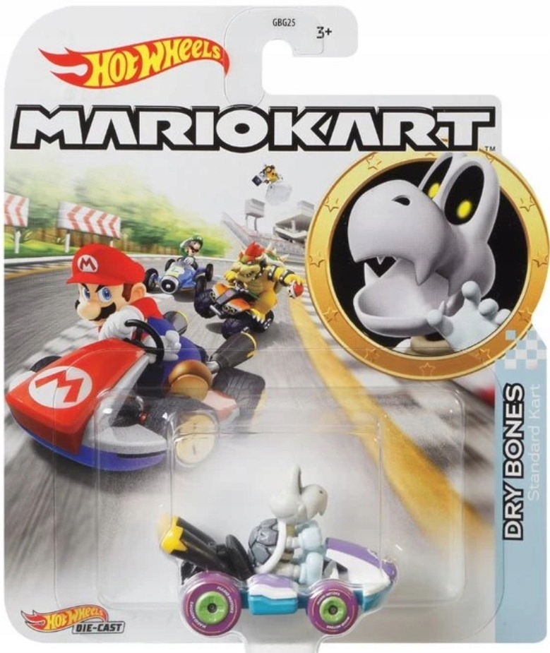 

Hot Wheels Mario Kart Dry Bones Standard Kart Nowy