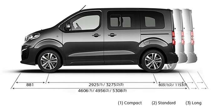 RELINGI DACHOWE Jumpy EXPERT PROACE 2016 Krotki Weight with packaging 4 kg