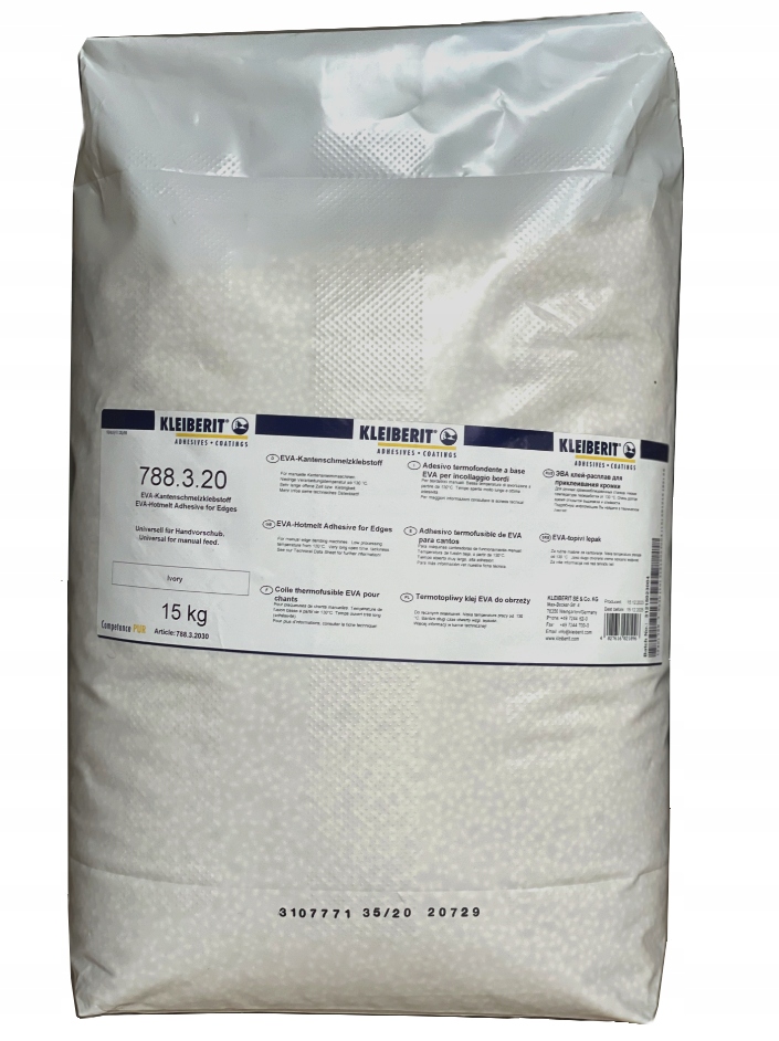 Klej topliwy do oklejarki Kleiberit 788.3 biały- 15 kg od 130 °C