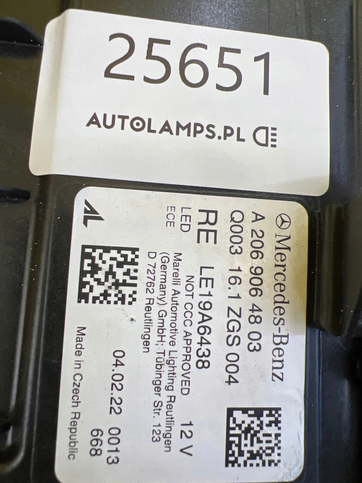 light right Mercedes C-Klasa W206 Full Led Digital Light A2069064803 21