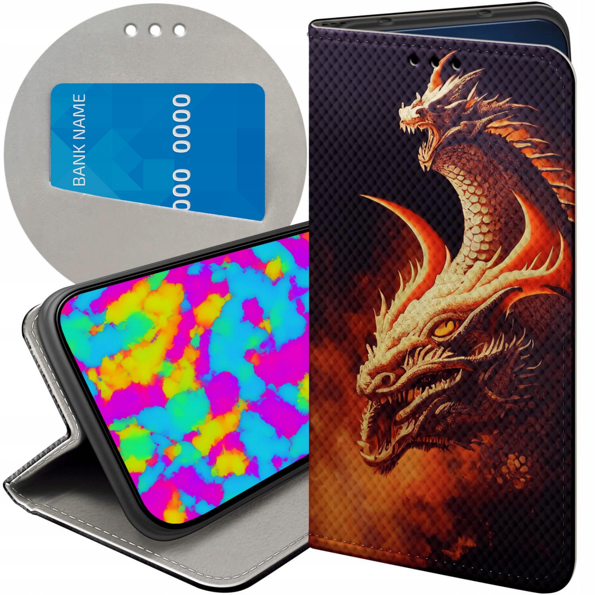 Etui Z Klapką Do Oppo RENO12 5G Smoki Dragon Taniec Smoków Futerał