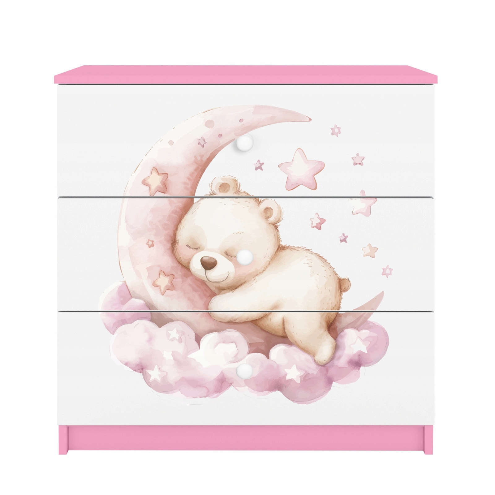 Komoda Babydreams růžová grafika Sen 80 cm