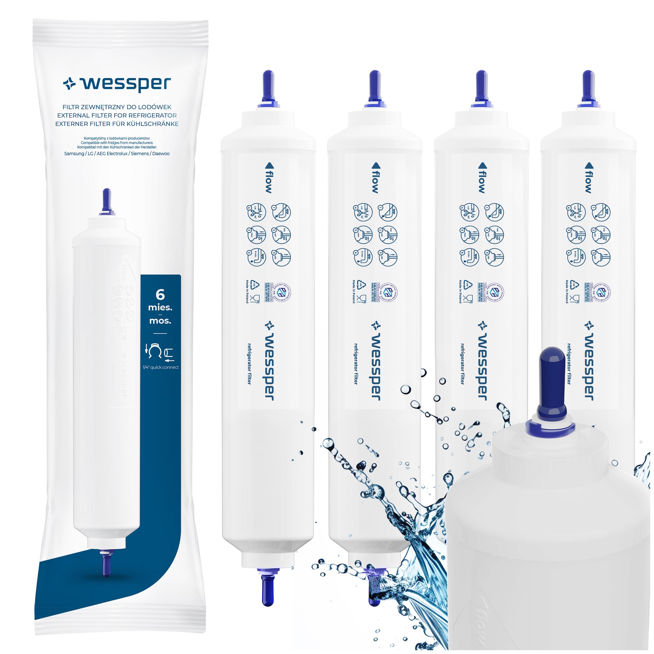 4x Filtr wody Wessper do lodówki Samsung zamiennik DA29-10105J Hafex/exp