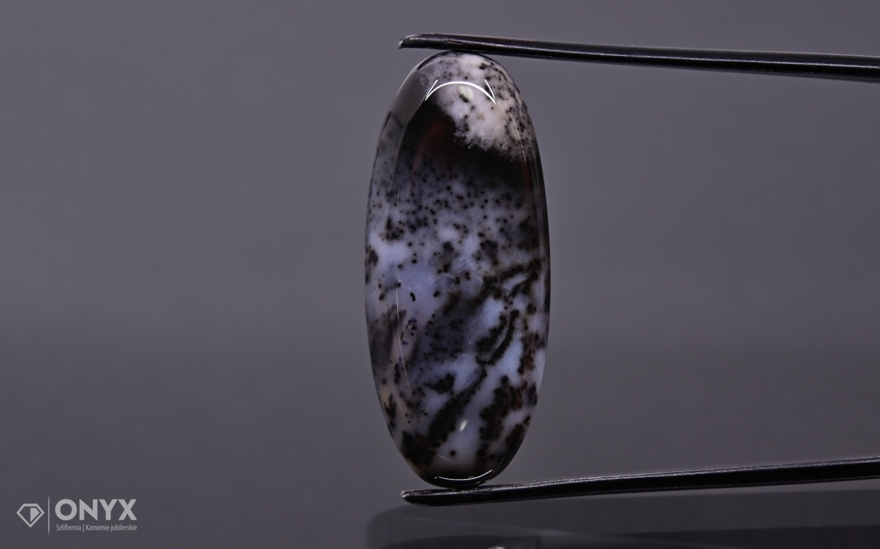 Dendritový achát z Turecka kabošon ovál 35x15 mm