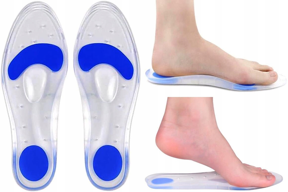 Supinující Silikonové gelové vložky do bot Ortopedické Polštáře 41/42