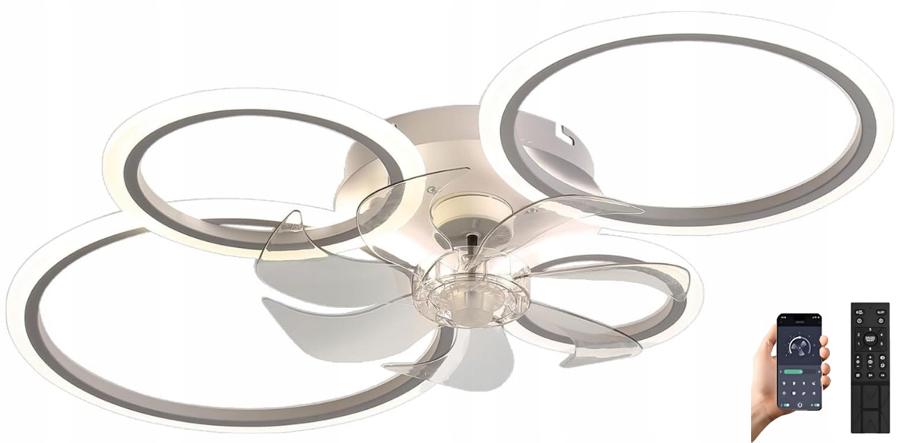 Led Stropná Lampa Stmievateľná, Luster S Ventilátorom, 60 W, Ventilátor, Diaľkové Ovládanie